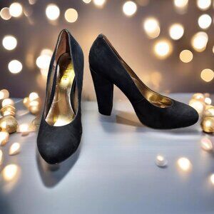 Nine West Women Devika Black Suede Pumps US Size 7.5 Dressy Event Office